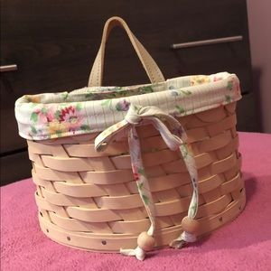 Longaberger whitewashed pocket basket